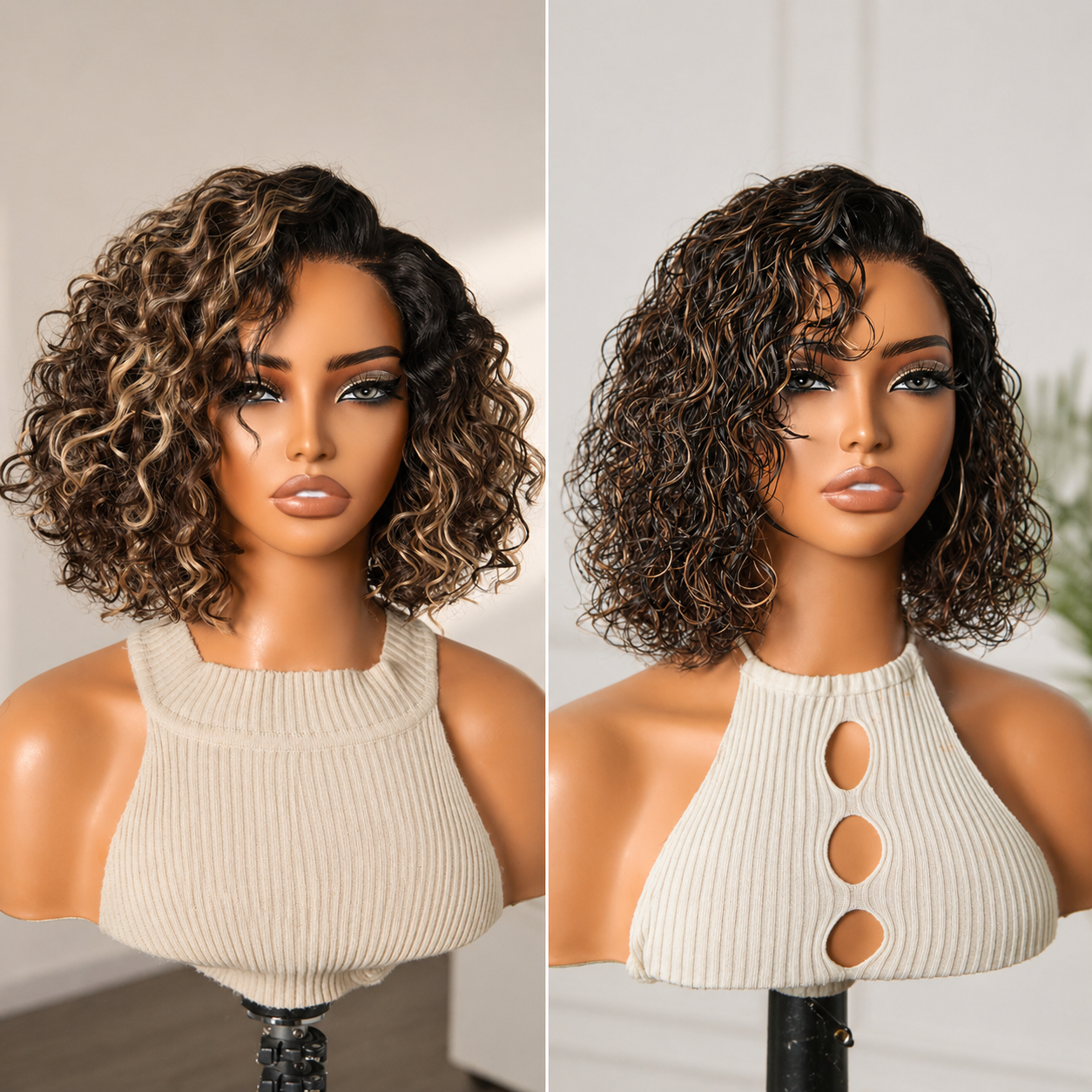 ⏰ LIMITED TIME OFFER 🔥Ready-to-Wear Glueless Curly Bob Wig