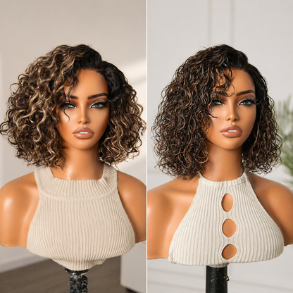 ⏰ LIMITED TIME OFFER 🔥Ready-to-Wear Glueless Curly Bob Wig