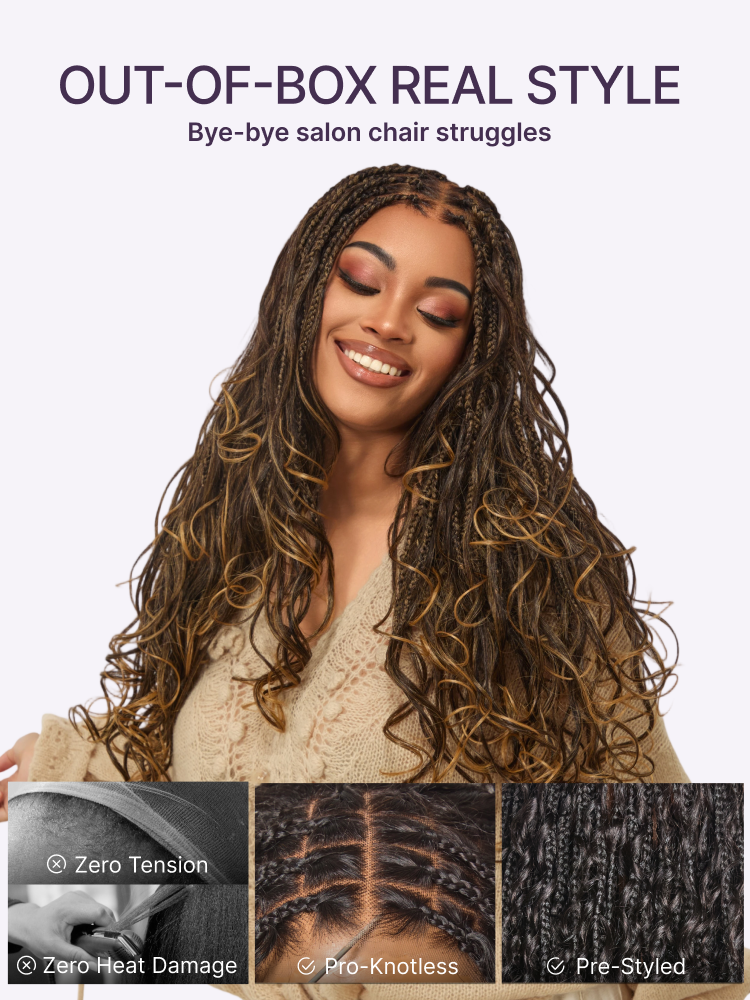 🔥Last Day:81% Off🔥Salon Braids HD Lace Knotless Wig