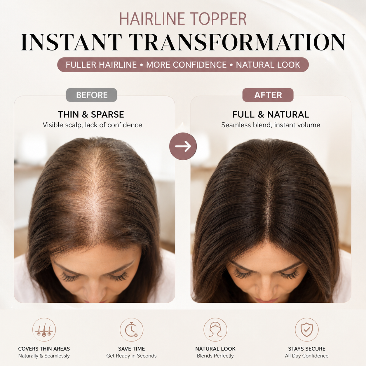 🔥 Last Day — 90% OFF Silk Base Hair Topper